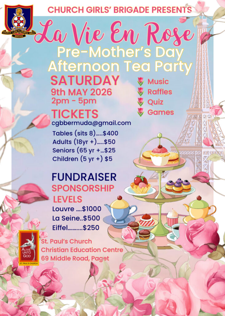 Church Girls’ Brigade Pre- Mother’s Day Afternoon Tea Party Fundraiser